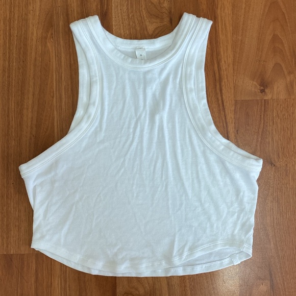 ❤️ Lululemon Hold Tight Cropped Crop Tank Top White Size 8 NWOT